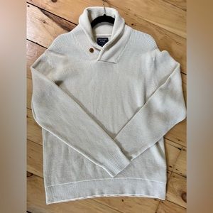 Mens Abercrombie & Fitch Cream Shawl Neck Sweater - Large